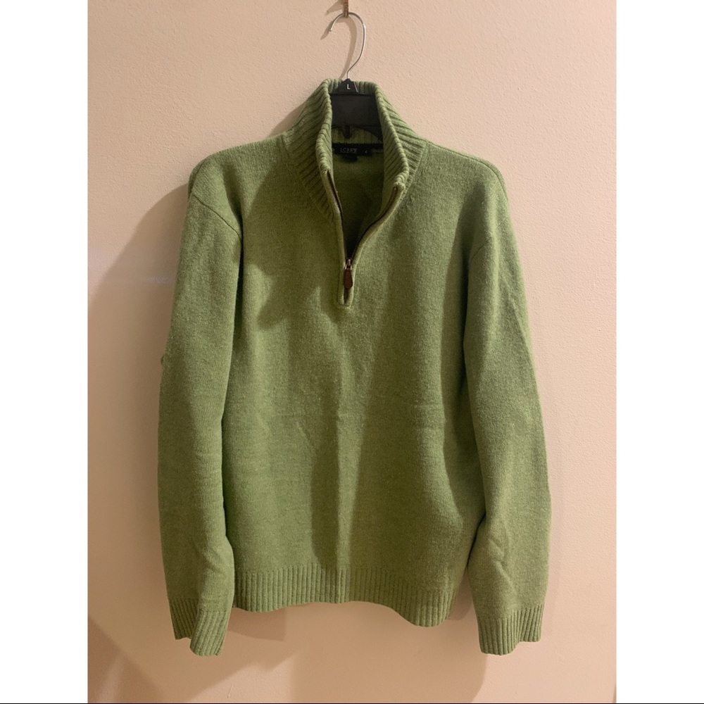 Jcrew excellent condition green half zip pullover
